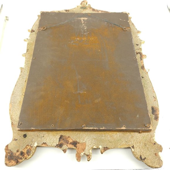 Vint Syroco Wall Mirror Rectangle Gold Ornate Carved Wood MC Hollywood USA 21.5" - Picture 7 of 15